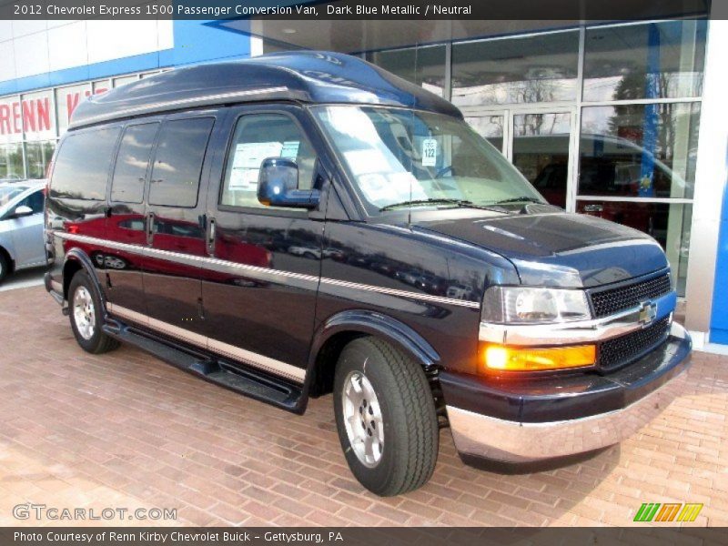 Dark Blue Metallic / Neutral 2012 Chevrolet Express 1500 Passenger Conversion Van
