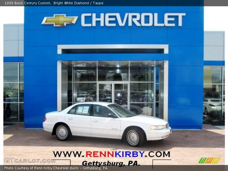 Bright White Diamond / Taupe 1999 Buick Century Custom