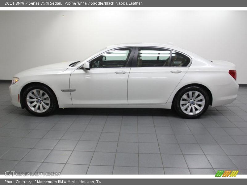 Alpine White / Saddle/Black Nappa Leather 2011 BMW 7 Series 750i Sedan