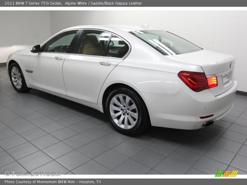 Alpine White / Saddle/Black Nappa Leather 2011 BMW 7 Series 750i Sedan