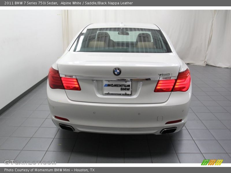Alpine White / Saddle/Black Nappa Leather 2011 BMW 7 Series 750i Sedan