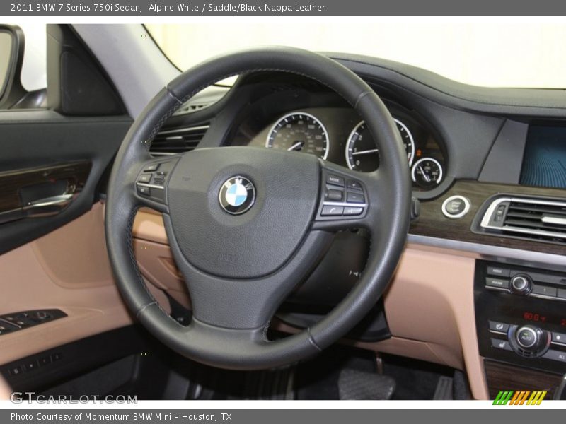 Alpine White / Saddle/Black Nappa Leather 2011 BMW 7 Series 750i Sedan