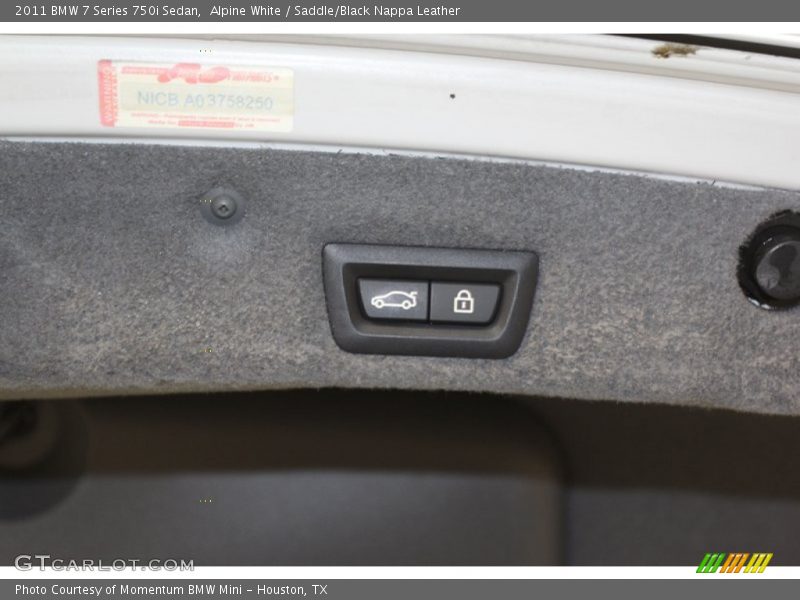Alpine White / Saddle/Black Nappa Leather 2011 BMW 7 Series 750i Sedan