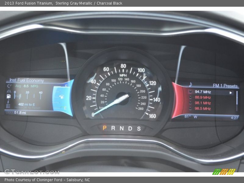 Sterling Gray Metallic / Charcoal Black 2013 Ford Fusion Titanium