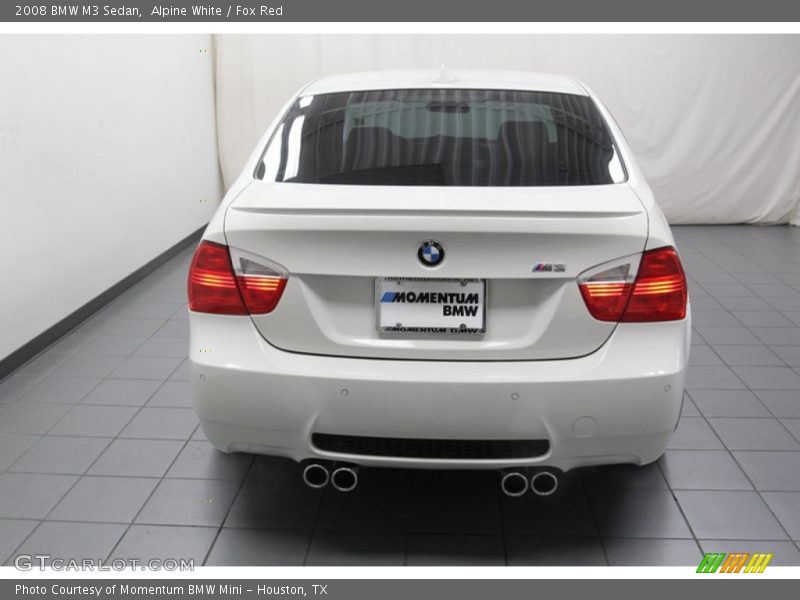 Alpine White / Fox Red 2008 BMW M3 Sedan