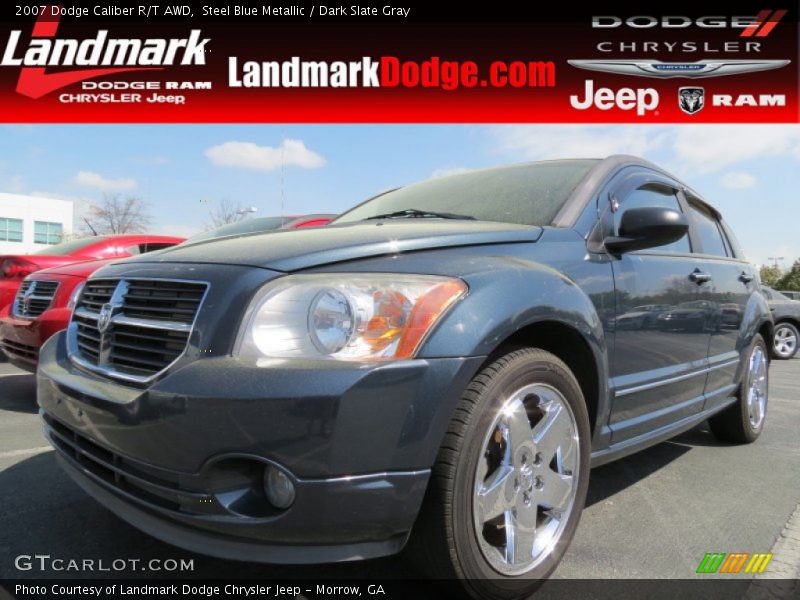 Steel Blue Metallic / Dark Slate Gray 2007 Dodge Caliber R/T AWD