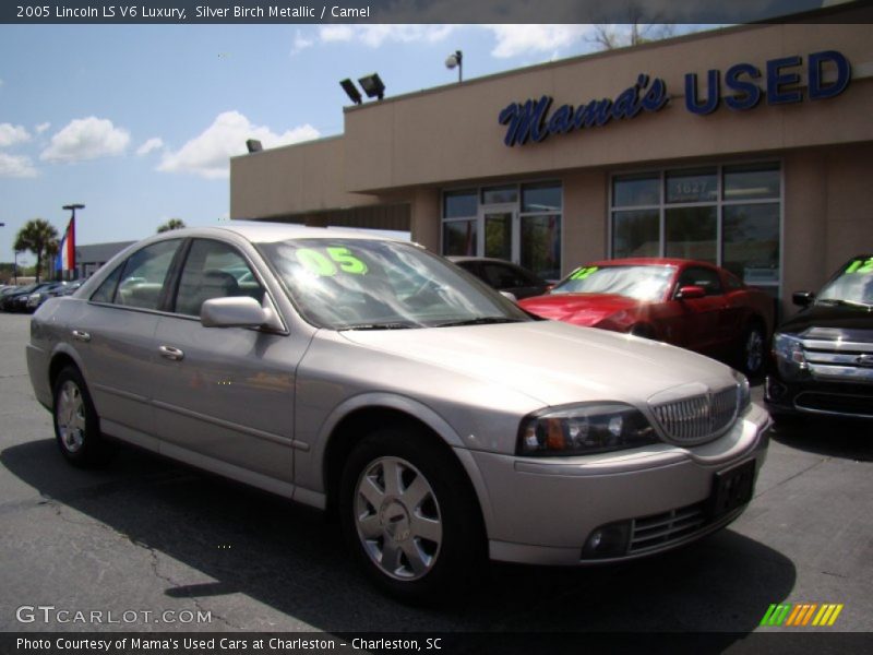 Silver Birch Metallic / Camel 2005 Lincoln LS V6 Luxury