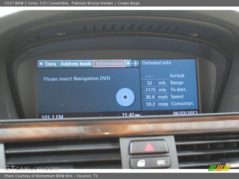 Platinum Bronze Metallic / Cream Beige 2007 BMW 3 Series 335i Convertible