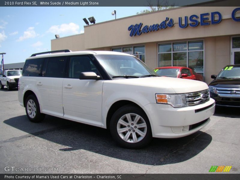 White Suede / Medium Light Stone 2010 Ford Flex SE