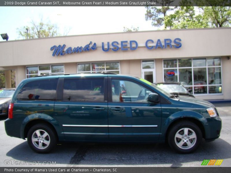 Melbourne Green Pearl / Medium Slate Gray/Light Shale 2009 Dodge Grand Caravan SXT