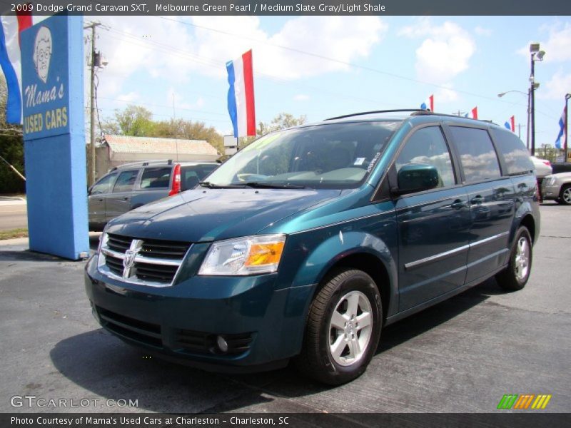 Melbourne Green Pearl / Medium Slate Gray/Light Shale 2009 Dodge Grand Caravan SXT