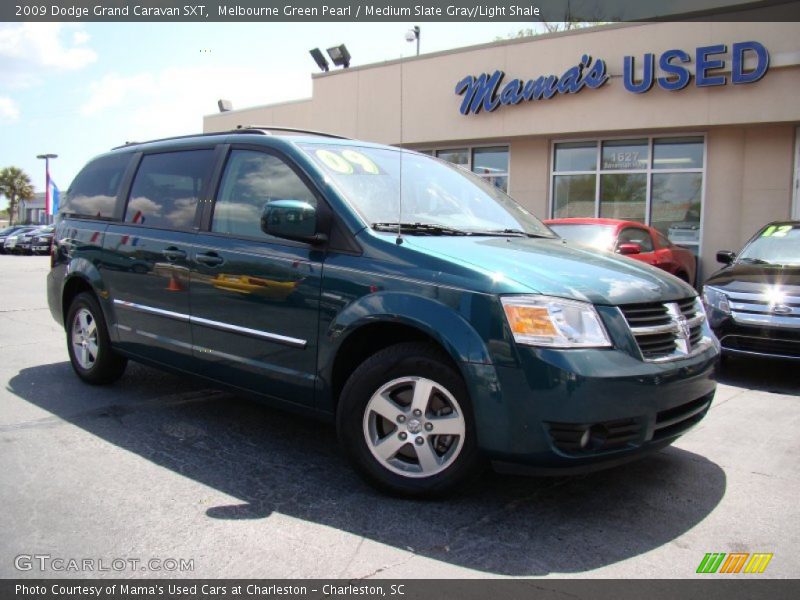 Melbourne Green Pearl / Medium Slate Gray/Light Shale 2009 Dodge Grand Caravan SXT