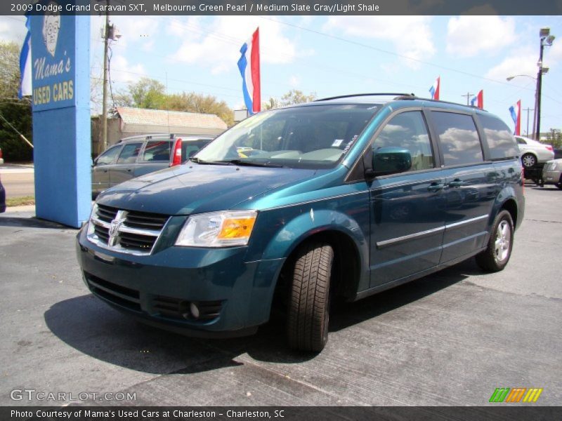 Melbourne Green Pearl / Medium Slate Gray/Light Shale 2009 Dodge Grand Caravan SXT