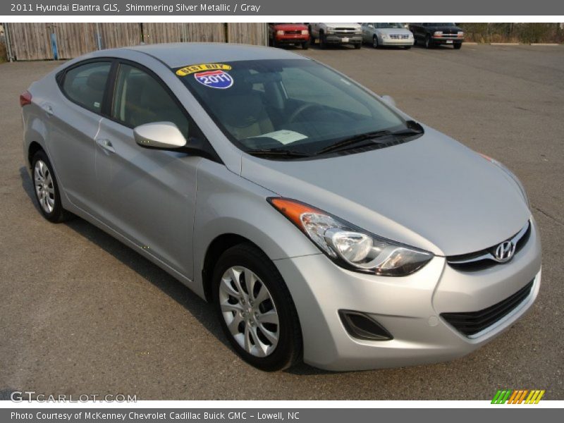 Shimmering Silver Metallic / Gray 2011 Hyundai Elantra GLS