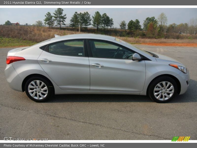 Shimmering Silver Metallic / Gray 2011 Hyundai Elantra GLS