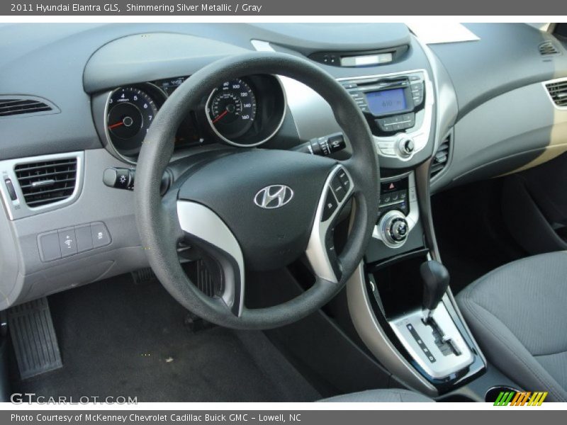 Shimmering Silver Metallic / Gray 2011 Hyundai Elantra GLS