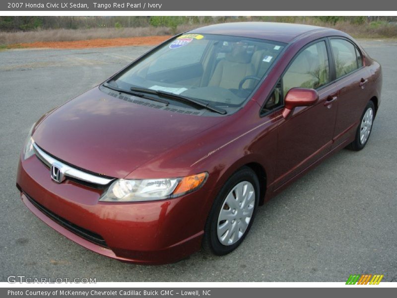 Tango Red Pearl / Ivory 2007 Honda Civic LX Sedan