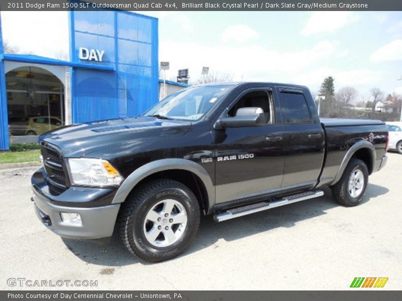 Brilliant Black Crystal Pearl / Dark Slate Gray/Medium Graystone 2011 Dodge Ram 1500 SLT Outdoorsman Quad Cab 4x4