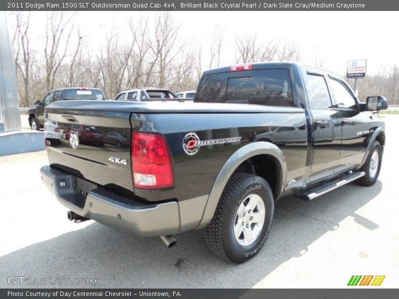 Brilliant Black Crystal Pearl / Dark Slate Gray/Medium Graystone 2011 Dodge Ram 1500 SLT Outdoorsman Quad Cab 4x4