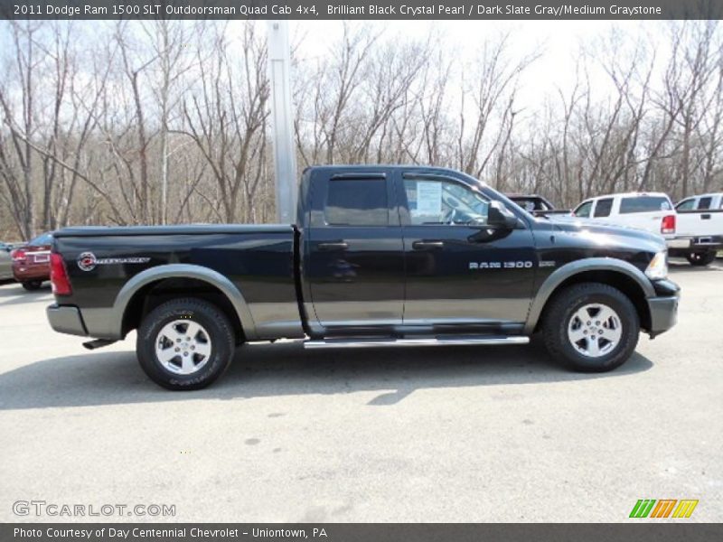 Brilliant Black Crystal Pearl / Dark Slate Gray/Medium Graystone 2011 Dodge Ram 1500 SLT Outdoorsman Quad Cab 4x4