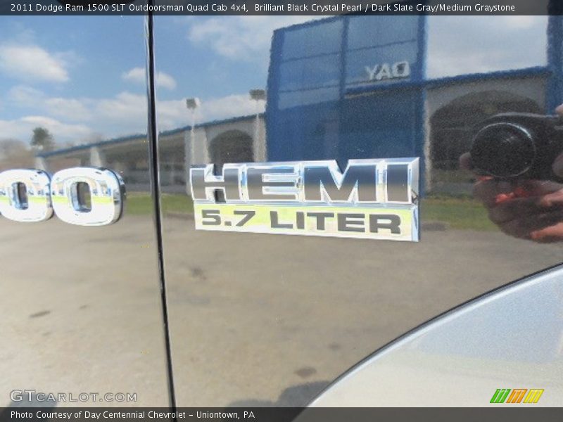 Brilliant Black Crystal Pearl / Dark Slate Gray/Medium Graystone 2011 Dodge Ram 1500 SLT Outdoorsman Quad Cab 4x4