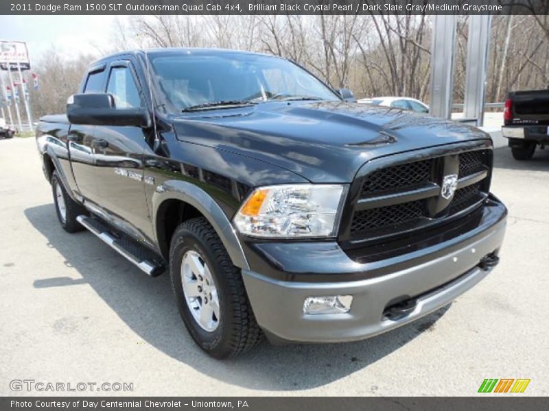 Brilliant Black Crystal Pearl / Dark Slate Gray/Medium Graystone 2011 Dodge Ram 1500 SLT Outdoorsman Quad Cab 4x4
