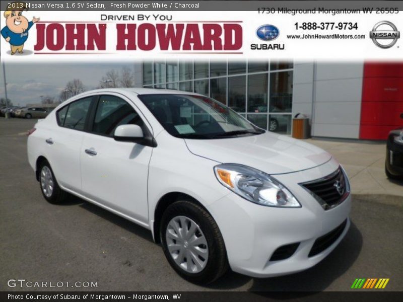 Fresh Powder White / Charcoal 2013 Nissan Versa 1.6 SV Sedan