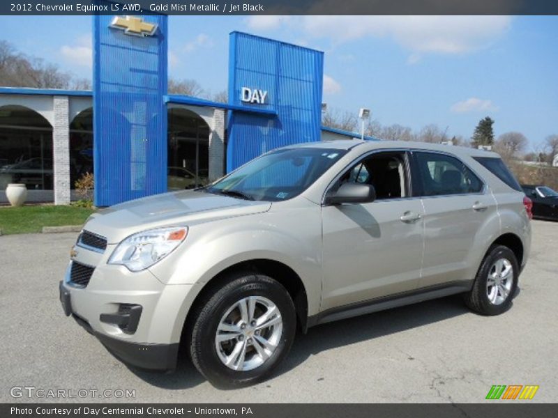 Gold Mist Metallic / Jet Black 2012 Chevrolet Equinox LS AWD
