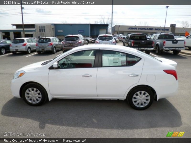 Fresh Powder White / Charcoal 2013 Nissan Versa 1.6 SV Sedan
