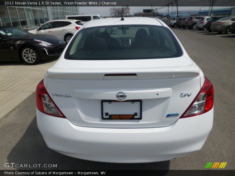 Fresh Powder White / Charcoal 2013 Nissan Versa 1.6 SV Sedan