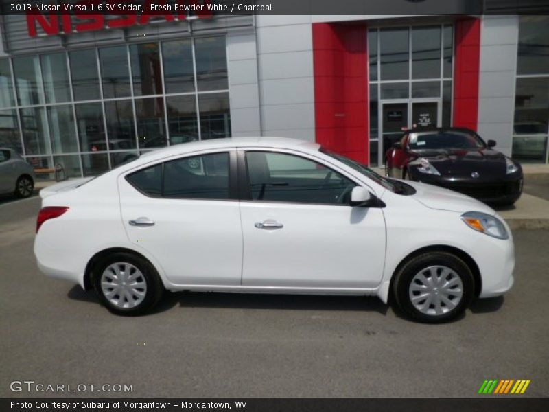 Fresh Powder White / Charcoal 2013 Nissan Versa 1.6 SV Sedan