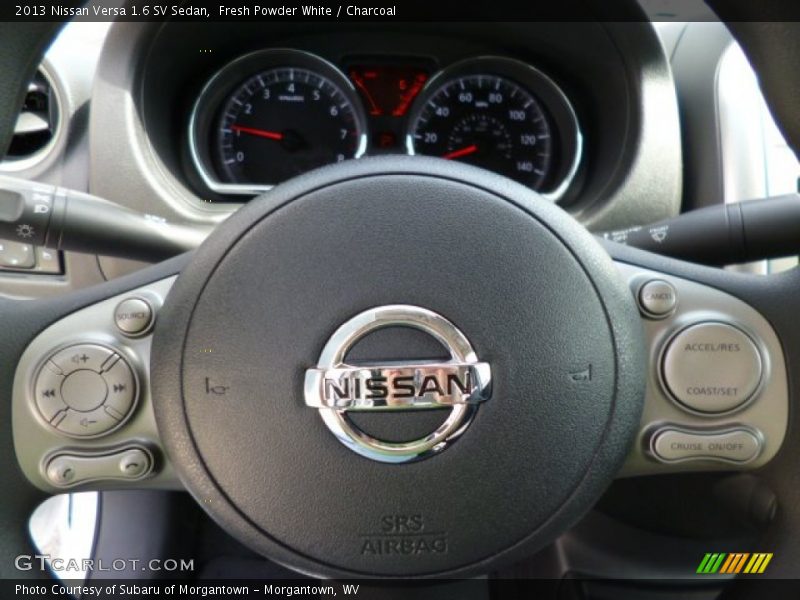 Fresh Powder White / Charcoal 2013 Nissan Versa 1.6 SV Sedan