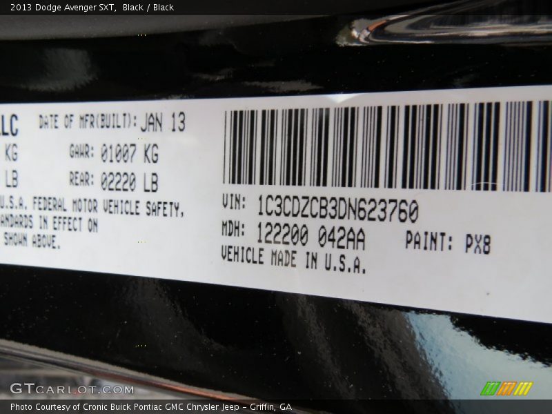 Black / Black 2013 Dodge Avenger SXT