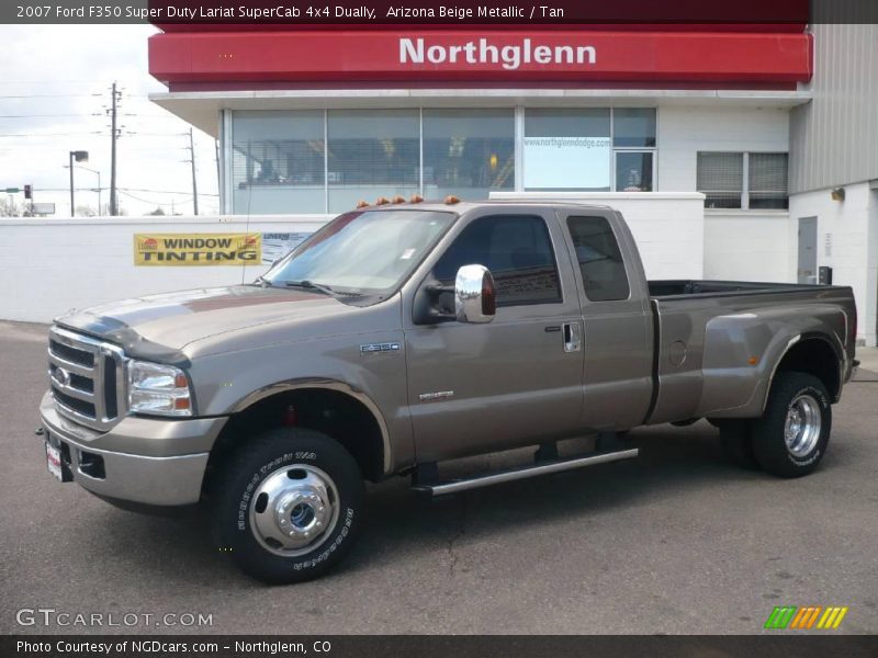 Arizona Beige Metallic / Tan 2007 Ford F350 Super Duty Lariat SuperCab 4x4 Dually