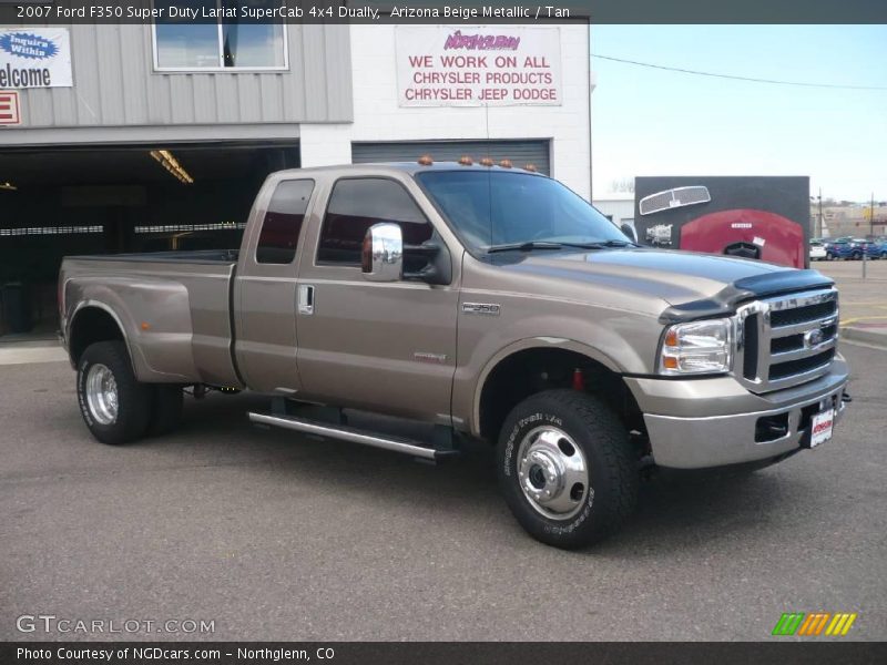 Arizona Beige Metallic / Tan 2007 Ford F350 Super Duty Lariat SuperCab 4x4 Dually