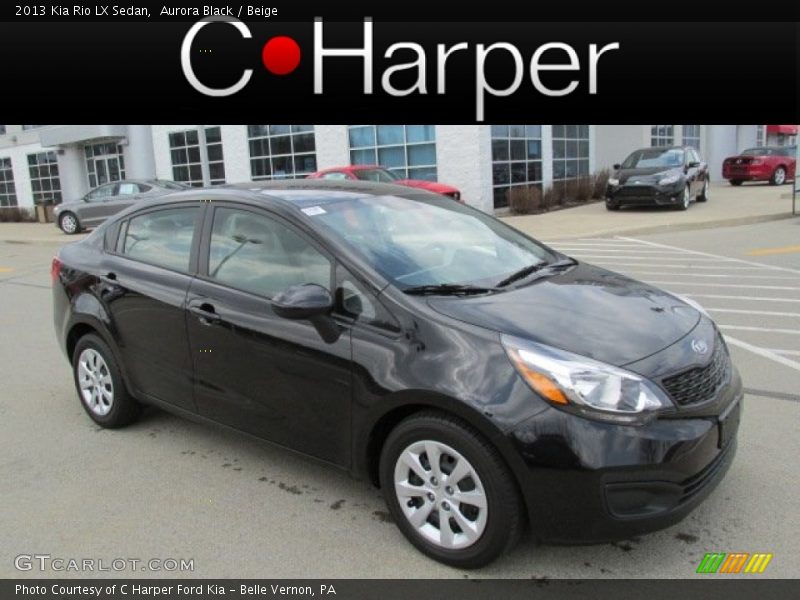 Aurora Black / Beige 2013 Kia Rio LX Sedan