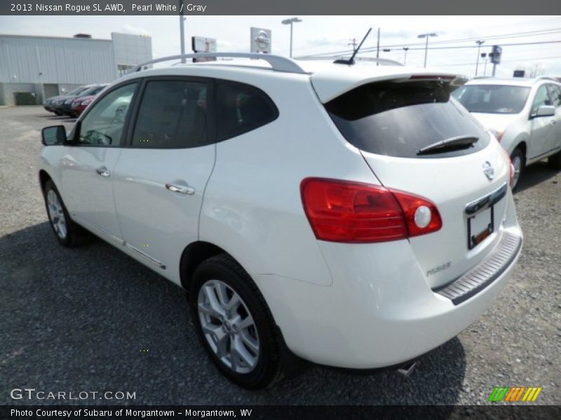 Pearl White / Gray 2013 Nissan Rogue SL AWD