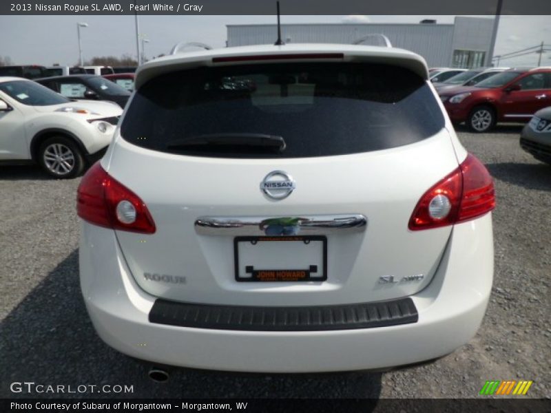 Pearl White / Gray 2013 Nissan Rogue SL AWD