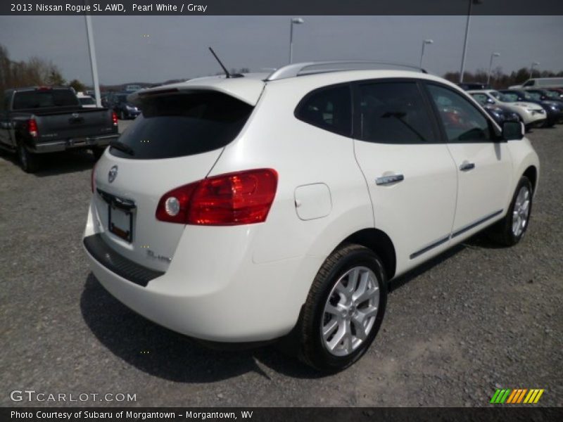 Pearl White / Gray 2013 Nissan Rogue SL AWD
