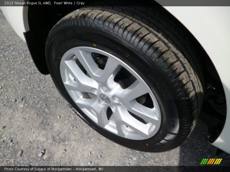 Pearl White / Gray 2013 Nissan Rogue SL AWD