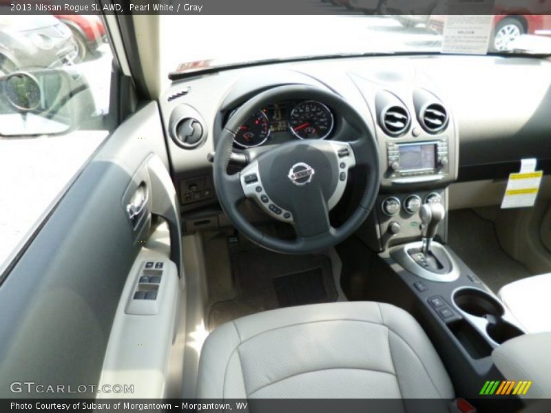 Pearl White / Gray 2013 Nissan Rogue SL AWD