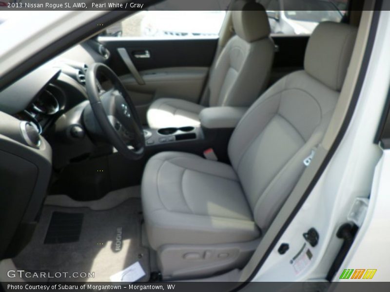 Pearl White / Gray 2013 Nissan Rogue SL AWD