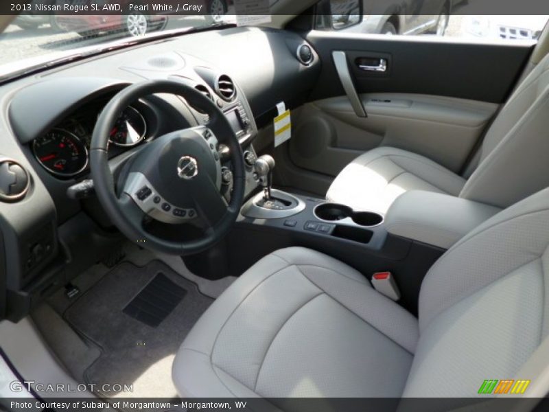 Pearl White / Gray 2013 Nissan Rogue SL AWD