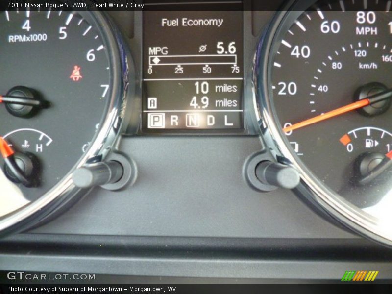 Pearl White / Gray 2013 Nissan Rogue SL AWD