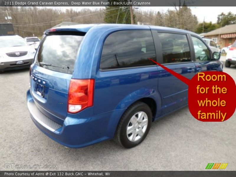 Deep Water Blue Pearl / Black/Light Graystone 2011 Dodge Grand Caravan Express