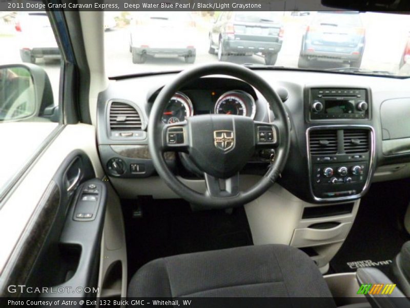 Deep Water Blue Pearl / Black/Light Graystone 2011 Dodge Grand Caravan Express