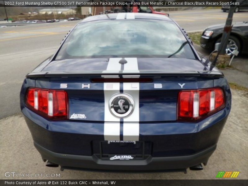Kona Blue Metallic / Charcoal Black/Black Recaro Sport Seats 2012 Ford Mustang Shelby GT500 SVT Performance Package Coupe
