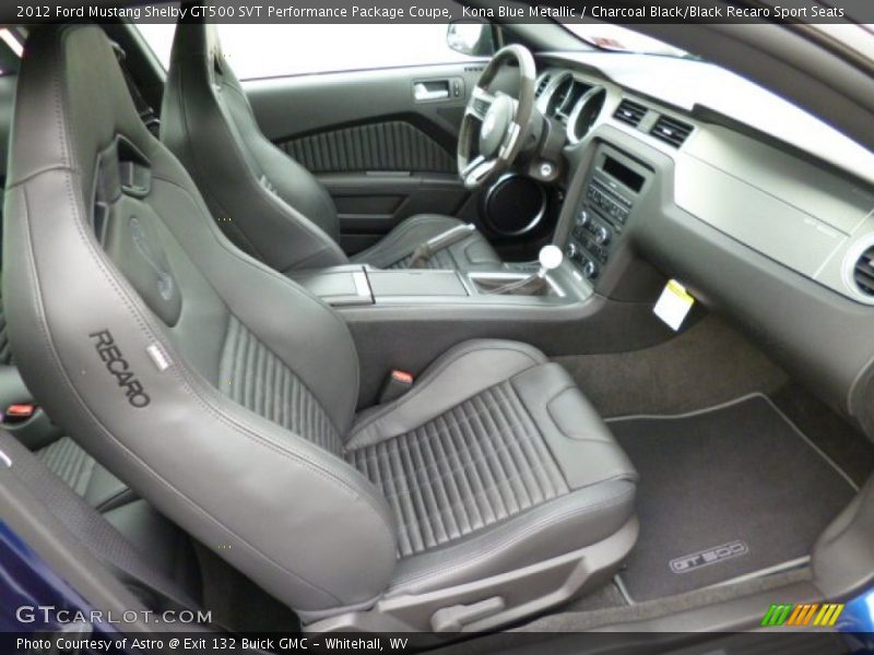  2012 Mustang Shelby GT500 SVT Performance Package Coupe Charcoal Black/Black Recaro Sport Seats Interior