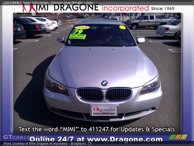Titanium Silver Metallic / Grey 2004 BMW 5 Series 545i Sedan