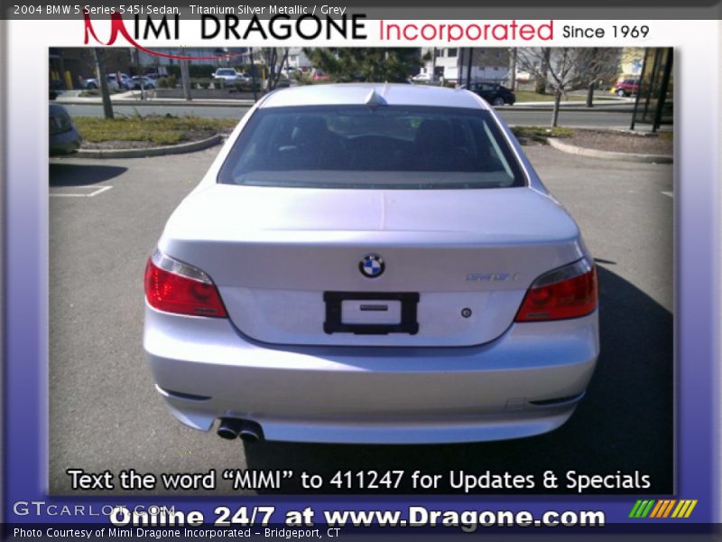 Titanium Silver Metallic / Grey 2004 BMW 5 Series 545i Sedan